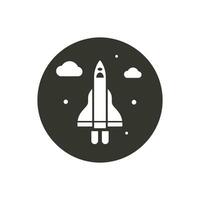 Space rocket Icon on White Background - Simple Vector Illustration