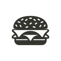 sabroso queso hamburguesa icono en blanco antecedentes - sencillo vector ilustración