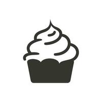 Cupcake Icon on White Background - Simple Vector Illustration