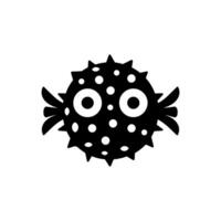 Pufferfish Icon on White Background - Simple Vector Illustration