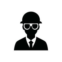 civil ingeniero icono en blanco antecedentes - sencillo vector ilustración