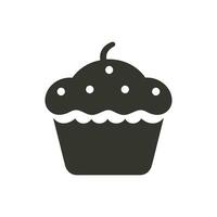 Muffin Icon on White Background - Simple Vector Illustration