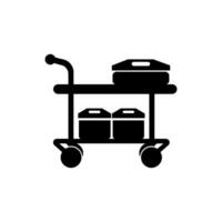 Hospital supply trolley icon on white background vector