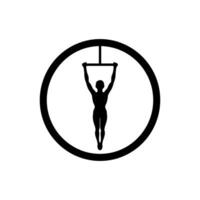 Gymnastic Rings Icon on White Background - Simple Vector Illustration