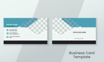 Double sided modern business card  layout.Flat Design Vector Illustration. Stationery Design  Business Card Template.