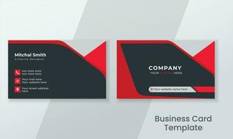 Double sided modern business card  layout.Flat Design Vector Illustration. Stationery Design  Business Card Template.