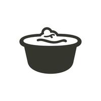 yogur icono en blanco antecedentes - sencillo vector ilustración