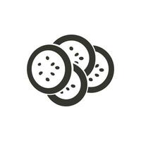 Cucumber Slices Icon on White Background - Simple Vector Illustration