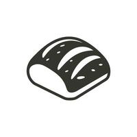 de masa fermentada un pan icono en blanco antecedentes - sencillo vector ilustración