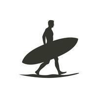 un tablista con su tabla de surf icono en blanco antecedentes - sencillo vector ilustración