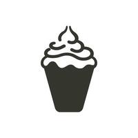 crema helado con frutas y nueces icono en blanco antecedentes - sencillo vector ilustración
