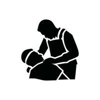 Emergency Medical Technician Icon on White Background - Simple Vector Illustration