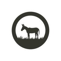 Burro en campo icono en blanco antecedentes - sencillo vector ilustración