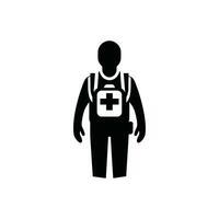 emergencia médico servicios icono en blanco antecedentes - sencillo vector ilustración