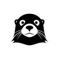 mar nutria icono en blanco antecedentes - sencillo vector ilustración