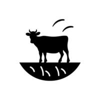 Cows grazing icon isolated on white background vector