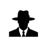 detective icono en blanco antecedentes - sencillo vector ilustración