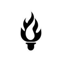 olímpico fuego icono en blanco antecedentes - sencillo vector ilustración
