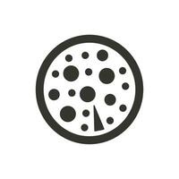 White Pizza Icon on White Background - Simple Vector Illustration