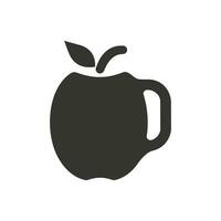 manzana sidra icono en blanco antecedentes - sencillo vector ilustración