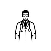 Medical practitioner icon on white background vector