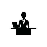 Office Assistant Icon on White Background - Simple Vector Illustration