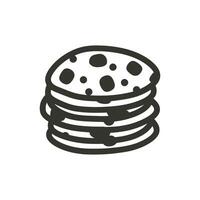 Chocolate Chip Pancakes Icon on White Background - Simple Vector Illustration