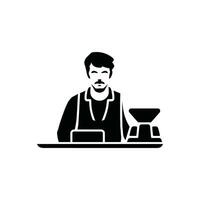 barista icono en blanco antecedentes - sencillo vector ilustración