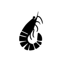 camarón icono en blanco antecedentes - sencillo vector ilustración