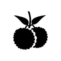 lychee icono aislado en blanco antecedentes vector