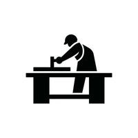 Carpenter Icon on White Background - Simple Vector Illustration