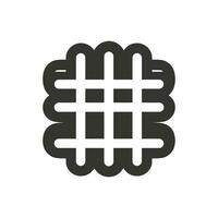 Waffle Fries Icon on White Background - Simple Vector Illustration