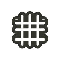 Waffle Fries Icon on White Background - Simple Vector Illustration