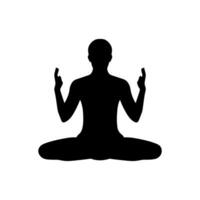 Yoga Pose Icon on White Background - Simple Vector Illustration