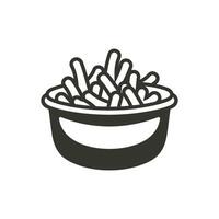 Poutine Icon on White Background - Simple Vector Illustration