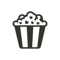 Popcorn Bucket Icon on White Background - Simple Vector Illustration