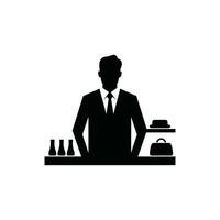 Retail Salesperson Icon on White Background - Simple Vector Illustration