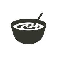 miso sopa icono en blanco antecedentes - sencillo vector ilustración