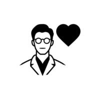 Cardiologist icon on white background vector