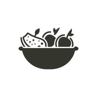 Fruit Salad Icon on White Background - Simple Vector Illustration