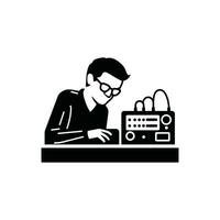 Electronic Engineer Icon on White Background - Simple Vector Illustration