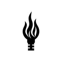 olímpico antorcha icono en blanco antecedentes - sencillo vector ilustración