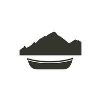 A boat on a lake Icon on White Background - Simple Vector Illustration