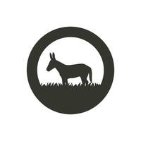 Donkey in field Icon on White Background - Simple Vector Illustration