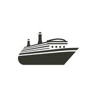 crucero Embarcacion icono en blanco antecedentes - sencillo vector ilustración