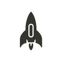 Space rocket Icon on White Background - Simple Vector Illustration