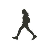 mujer caminando icono en blanco antecedentes - sencillo vector ilustración