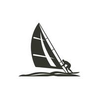 Windsurfing in motion Icon on White Background - Simple Vector Illustration