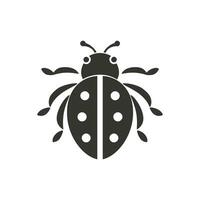 mariquita insecto icono en blanco antecedentes - sencillo vector ilustración