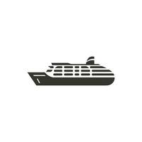 crucero Embarcacion icono en blanco antecedentes - sencillo vector ilustración